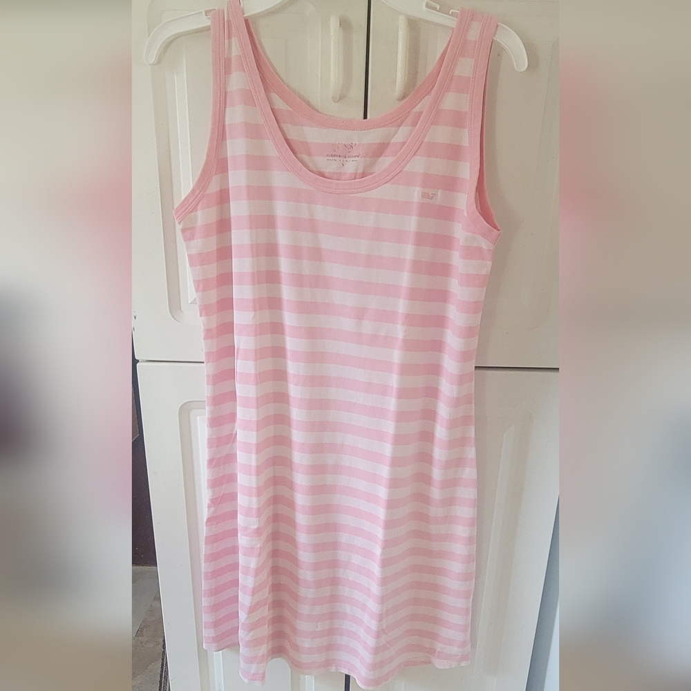 Vineyard Vines Pink/white Striped Summer Dress